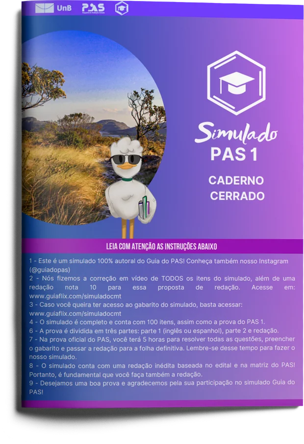 Caderno do Simulado PAS 1, tema Cerrado