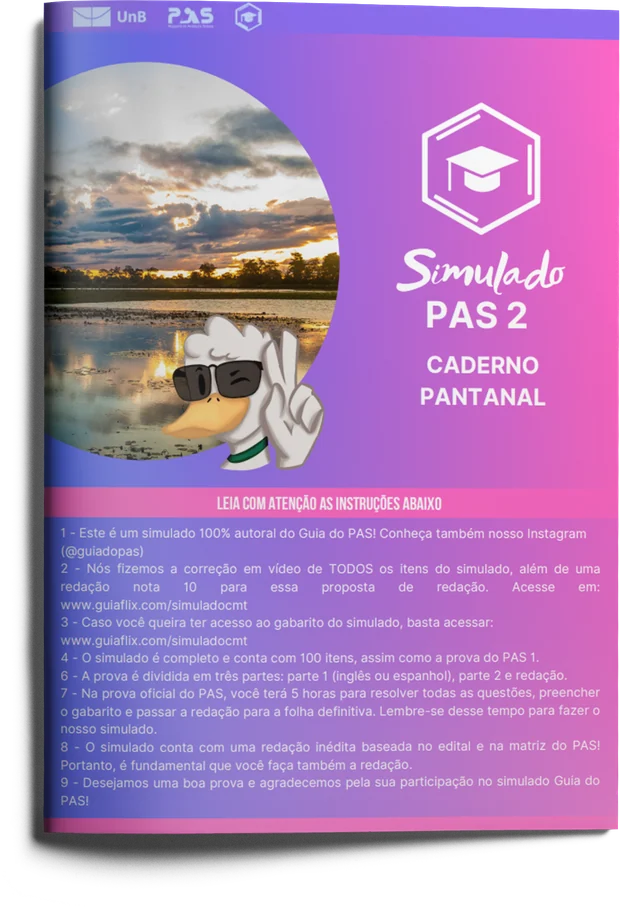 Caderno do Simulado PAS 2, tema Pantanal