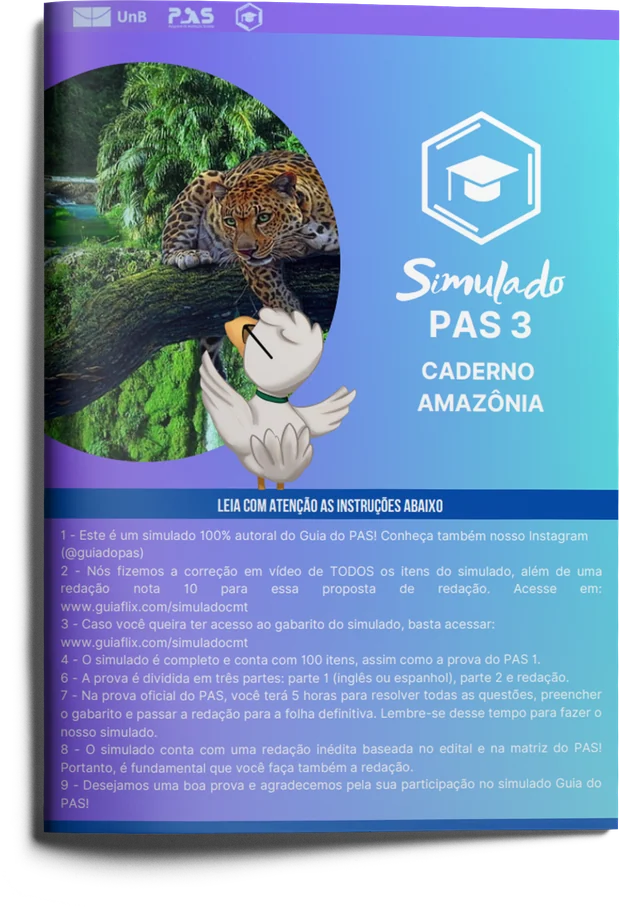 Caderno do Simulado PAS 3, tema Amazônia